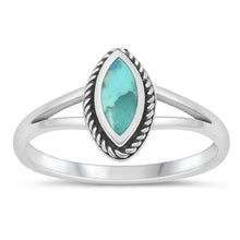 Load image into Gallery viewer, Sterling Silver Oxidized GEnuine Turquoise Ring-11.7mm