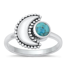 Load image into Gallery viewer, Sterling Silver Oxidized GEnuine Turquoise Ring-14.2mm