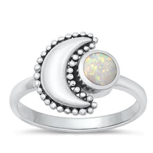 Load image into Gallery viewer, Sterling Silver Oxidized White Lab Opal Ring-14.2mm