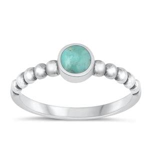 Sterling Silver Oxidized Genuine Turquoise Ring-6.2mm