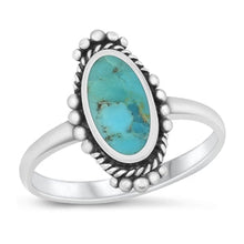 Load image into Gallery viewer, Sterling Silver Oxidized Genuine Turquoise Ring-18mm