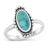 Sterling Silver Oxidized Genuine Turquoise Ring-18mm
