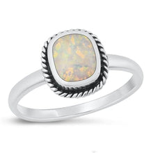 Load image into Gallery viewer, Sterling Silver Oxidized White Lab Opal Ring-12.3mm