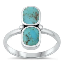 Load image into Gallery viewer, Sterling Silver Oxidized Genuine Turquoise Ring-17.6mm