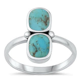 Sterling Silver Oxidized Genuine Turquoise Ring-17.6mm