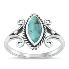 Load image into Gallery viewer, Sterling Silver Oxidized Genuine Turquoise Ring-14.5mm
