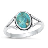 Sterling Silver Oxidized Genuine Turquoise Ring-11.2mm