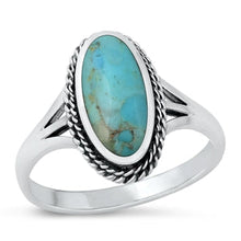 Load image into Gallery viewer, Sterling Silver Oxidized Genuine Turquoise Ring-16.5mm