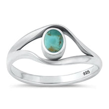 Load image into Gallery viewer, Sterling Silver Oxidized Genuine Turquoise Ring-10mm