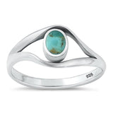 Sterling Silver Oxidized Genuine Turquoise Ring-10mm