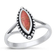Load image into Gallery viewer, Sterling Silver Oxidized Red Coral Ring-15.8mm