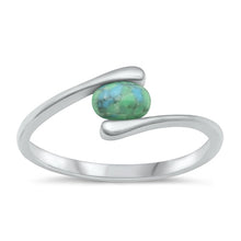 Load image into Gallery viewer, Sterling Silver Polished Genuine Turquoise Ring Face Height-8mm
