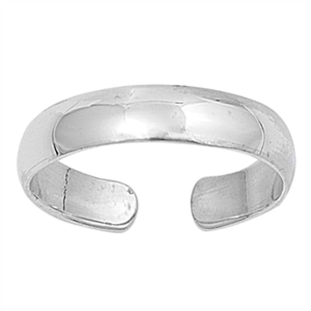 Sterling Silver 4mm Classy Band Toe Ring