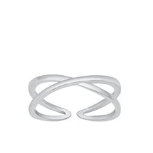 Load image into Gallery viewer, Sterling Silver Oxidized Crisscross Toe Ring