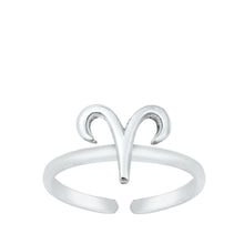 Load image into Gallery viewer, Sterling Silver Aries Zodiac Sign Toe Ring - silverdepot