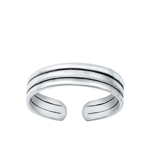 Sterling Silver Oxidized Toe Ring-4mm