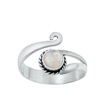 Load image into Gallery viewer, Sterling Silver Oxidized Moonstone Toe Ring-11.5mm