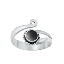 Load image into Gallery viewer, Sterling Silver Oxidized Black Agate Stone Toe Ring-11.5mm