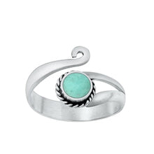Load image into Gallery viewer, Sterling Silver Oxidized Genuine Turquoise Stone Toe Ring-11.5mm