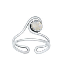 Load image into Gallery viewer, Sterling Silver Oxidized Moonstone Toe Ring-10.7mm
