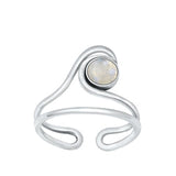 Sterling Silver Oxidized Moonstone Toe Ring-10.7mm