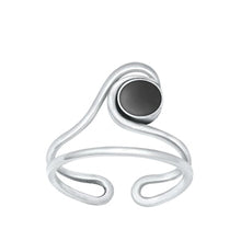 Load image into Gallery viewer, Sterling Silver Oxidized Black Agate Stone Toe Ring-10.7mm