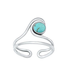 Load image into Gallery viewer, Sterling Silver Oxidized Genuine Turquoise Stone Toe Ring-10.7mm