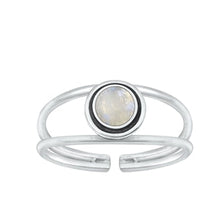 Load image into Gallery viewer, Sterling Silver Oxidized Moonstone Toe Ring-6.9mm