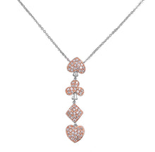 Load image into Gallery viewer, Sterling Silver Necklace Spade, Clover, Diamond and Heart With CZ