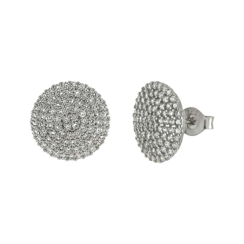 Sterling Silver Micro Pave CZ Circle Earrings