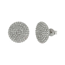 Load image into Gallery viewer, Sterling Silver Micro Pave CZ Circle Earrings