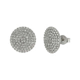 Sterling Silver Micro Pave CZ Circle Earrings