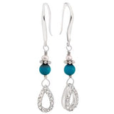 Sterling Silver Turquoise-Fresh Water Pearl-CZ Earrings