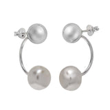 Sterling Silver Bead With Simulated Pearl Earrings Jackets