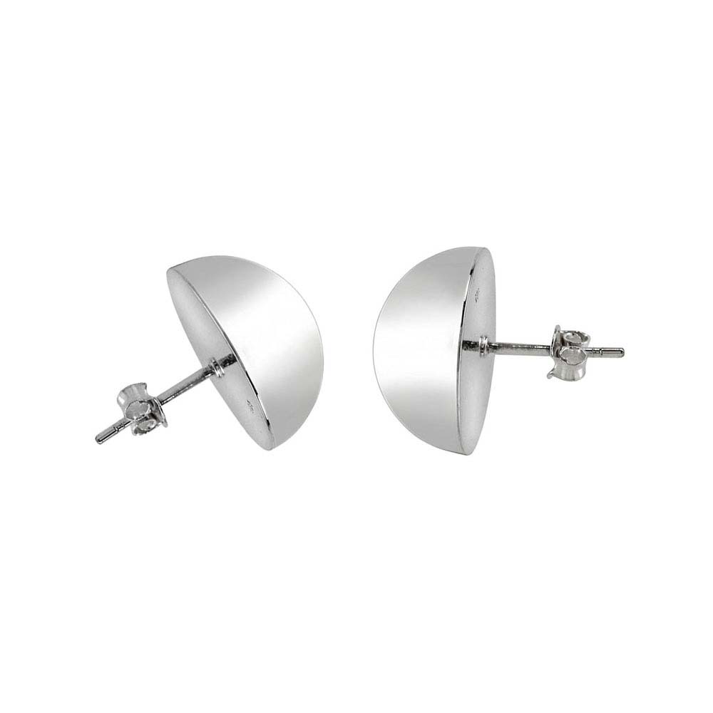 Sterling Silver Half Ball Polished Stud Earrings