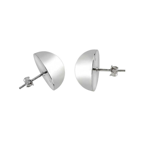 Sterling Silver Half Ball Polished Stud Earrings