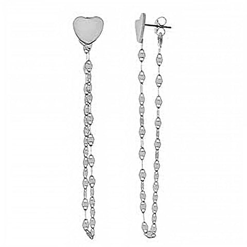 Sterling Silver Confetti Chain With Heart Shaped Italian Earrings