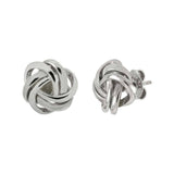 Sterling Silver Celtic Love Knot Rhodium Stud Earrings