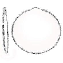 Load image into Gallery viewer, Italian Sterling Silver 2x2 D/C Twisted Tube Hoop Earrings