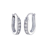 Sterling Silver Cubic Zirconia Hoop Earrings