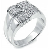 Sterling Silver Cubic Zirconia CZ Man RingAnd Weight 13gramAnd Width 14mm