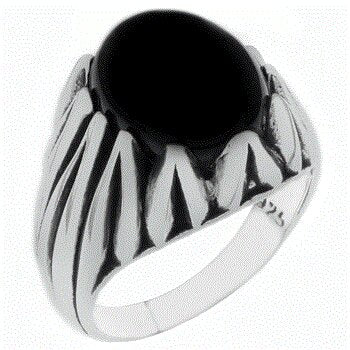 Sterling Silver 10mm x 11.5mm Black Onyx Ring