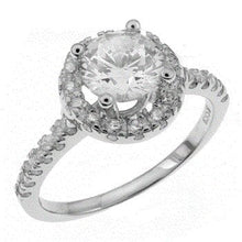 Load image into Gallery viewer, Sterling Silver Cubic Zirconia 7MM Clear Round CZ Ring