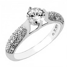 Load image into Gallery viewer, Sterling Silver Pave Cz Ring with 5MM Round Cz in the CenterAnd Ring Width of 5MM