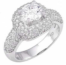 Load image into Gallery viewer, Sterling Silver Micro Pave CZ Ring with a 7MM Round Cz in the CenterAnd Rind Width of 12MM