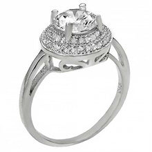 Load image into Gallery viewer, Sterling Silver Ring with 7MM Center Cz and Two Circle 1MM CzAnd Ring width of 11MM