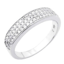 Load image into Gallery viewer, Sterling Silver Pave Three Lines Cz Ring with Ring Width of 5MM