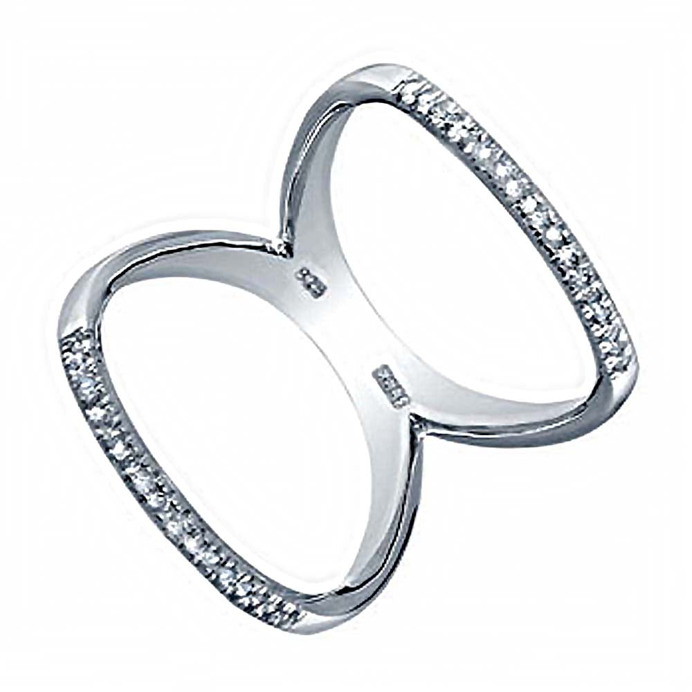 Sterling Silver Round Cz Ring with Ring Width of 22MM