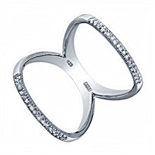 Load image into Gallery viewer, Sterling Silver Round Cz Ring with Ring Width of 22MM