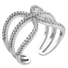 Load image into Gallery viewer, Sterling Silver Cubic Zirconia Adjustable Ring